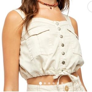 Free people denim top , size L